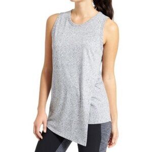 Athleta Tank Top Heather Gray Crossover Getaway Workout Layered Sleeveless XS